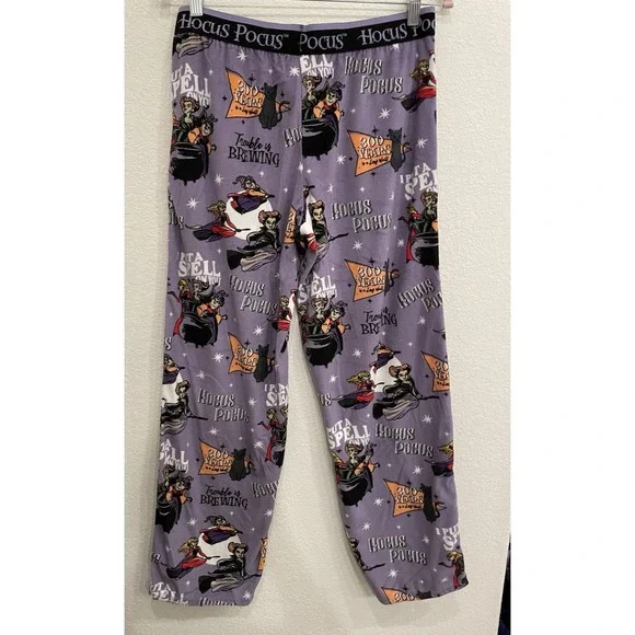 Disney‎ Hocus Pocus Halloween Pajama Pants Women's Medium 8-10 Sanderson Sisters - Picture 3 of 7